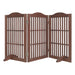 Freestanding Foldable Pet Gate For Dogs - Brown Home Essentials