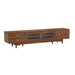 Modern TV Stand With Fluted Glass Doors & 2 Drawers Hearth and Haven