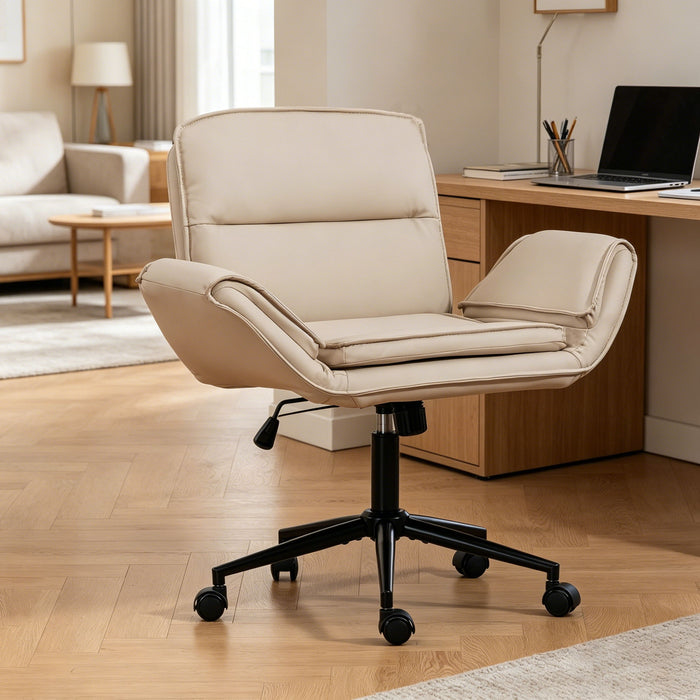 Criss Cross Swivel Desk Chair With Adjustable Armrests & Wheels For Home Office Home Essentials