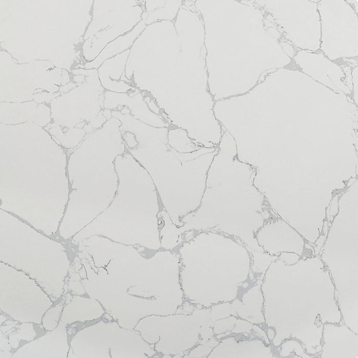 Koen - Round Dining Table, Engineering Marble Top - White & Black