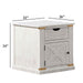 End Table With Storage Drawer And Shelves - Antique White / Gold Home Essentials