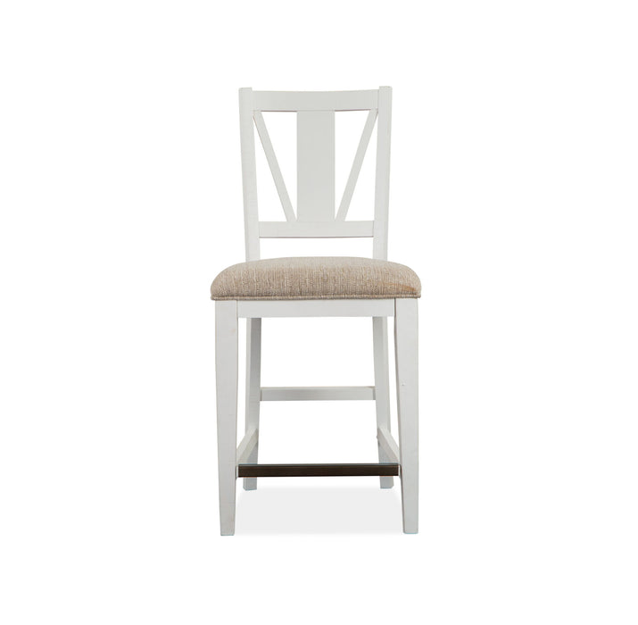 Heron Cove - Counter Chair With Upholstered Seat (Set of 2) - Chalk White Magnussen Furniture