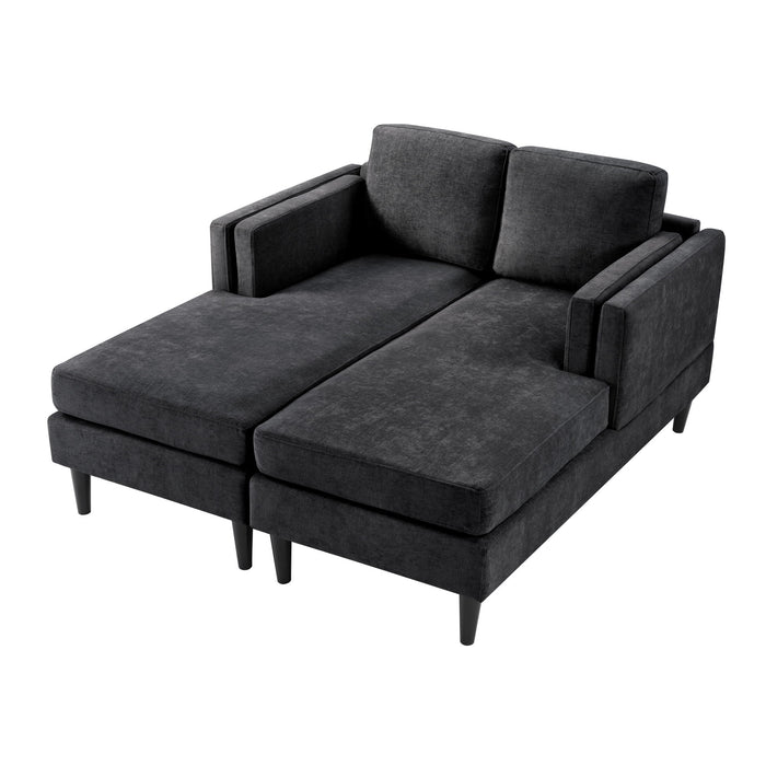 Modern Chaise Lounge With Dual Layer Armrests