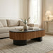 Elliptical Living Room Coffee Table With Hidden Storage And Removable Tabletop Home Essentials