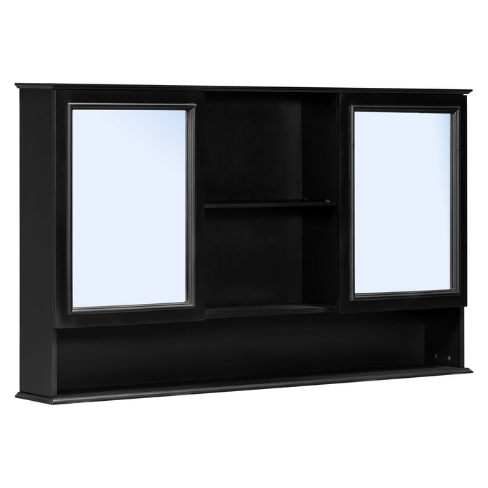Wall Mounted Bathroom Medicine Cabinet With Double Mirrored Doors Noble House