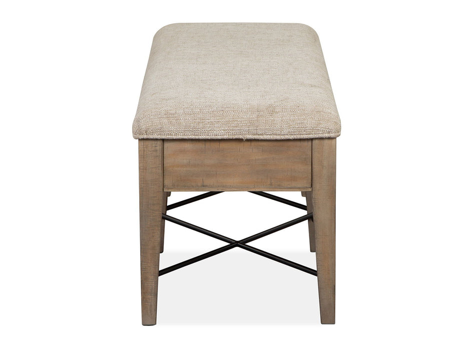 Paxton Place - Bench With Upholstered Seat - Dovetail Gray Magnussen Furniture