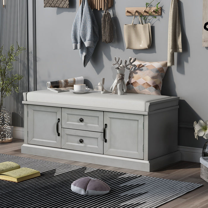 Hearth & Haven Daisy - Storage Bench With 2 Drawers And 2 Cabinets Hearth and Haven