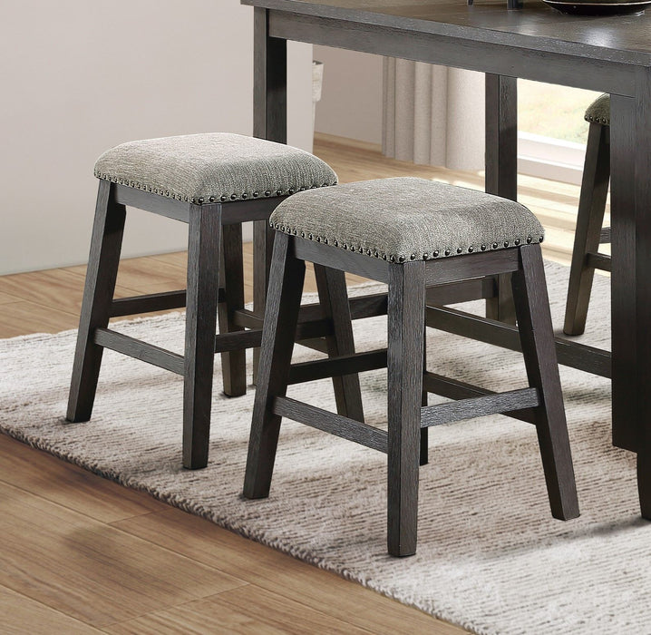 Gray Finish 5 Piece Counter Height Set Multifunctional Counter Height Table With 4 Stools Gray Chenille Upholstery Nailhead Trim Dining Room Furniture