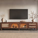 TV Stand For TVs Up To 90", Media Console With App Controlled LED Lights, 2 Drawers & Door Storage - Dark Brown Hearth and Haven