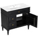 Freestanding Bathroom Vanity With Sink, Adjustable Shelf, Flip Drawer Hearth and Haven
