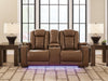 Gruaro - Power Reclining Loveseat With Console / Adjustable Headrest - Amber Signature Design by Ashley®