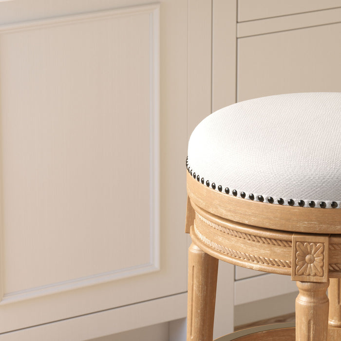Rustic Elegance Backless Swivel Stool Home Essentials