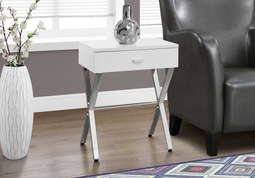 Accent Side X Table, Storage Drawer, Contemporary & Modern 8th Street