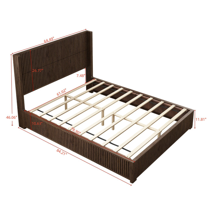 Platform Bed Frame With Headboard, Floor Standing Design Home Essentials