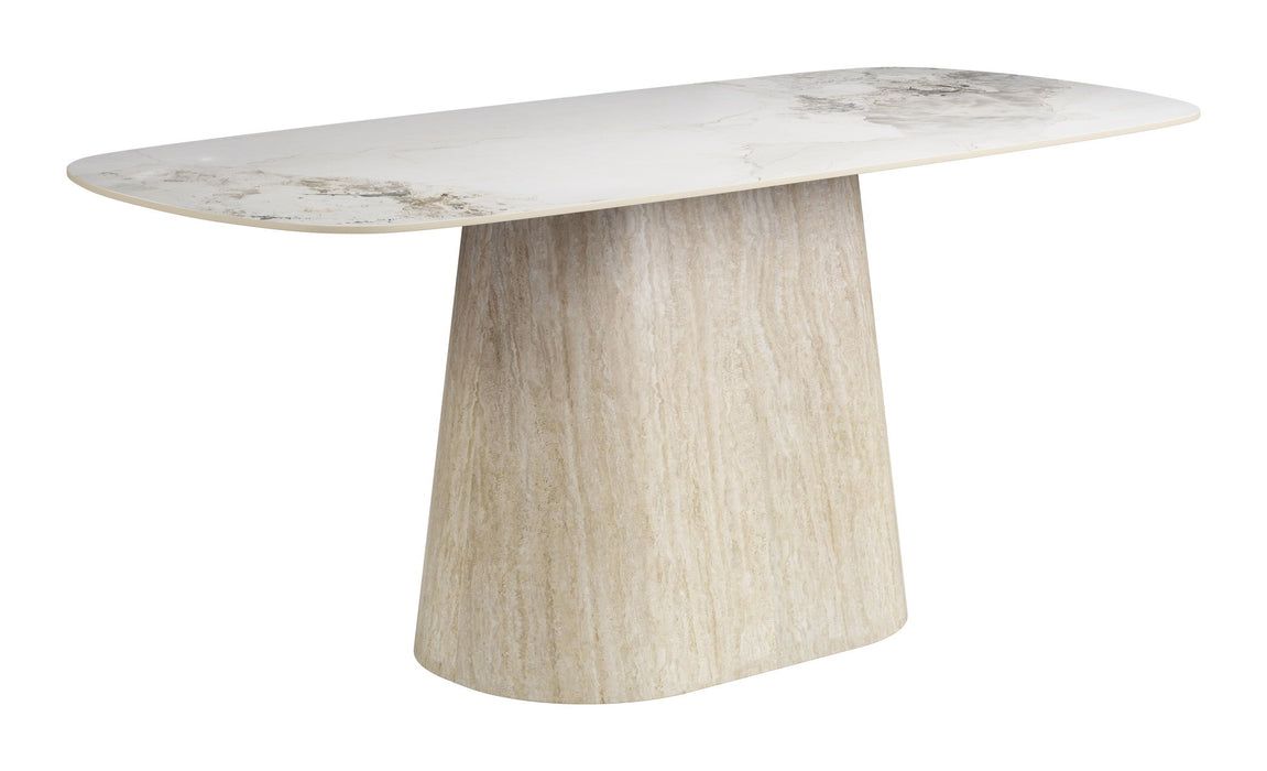 Nooka - Dining Table - White / Natural Zuo Modern