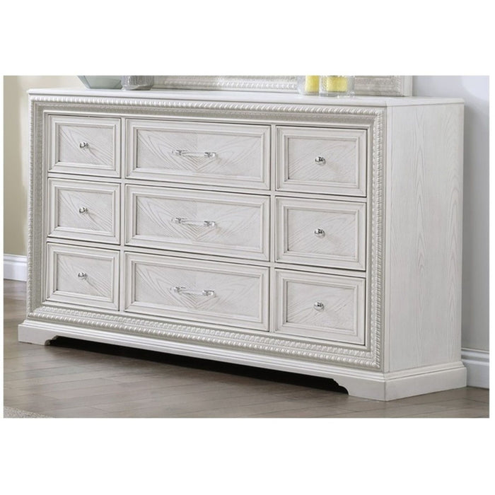 6 Drawer Storage Dresser Antique Wooden Bedroom Furniture - Antique White Home Essentials