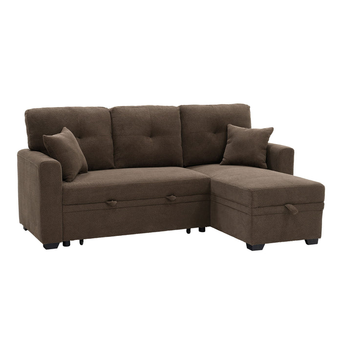 Sleeper Sectional With Pull Out Bed, Reversible Chaise Home Essentials