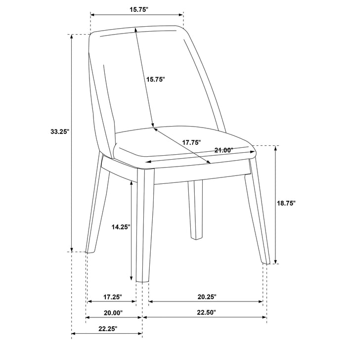 Hutchins - Dining Side Chair (Set of 2) - Gray / Brown Furniture Max