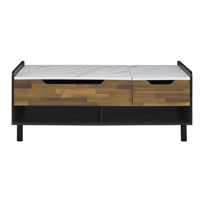 Axel - Printed Faux Marble Coffee Table With Lift Top - Marble