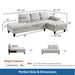L - Shaped Sectional Sofa With Chaise & Ottoman Home Essentials