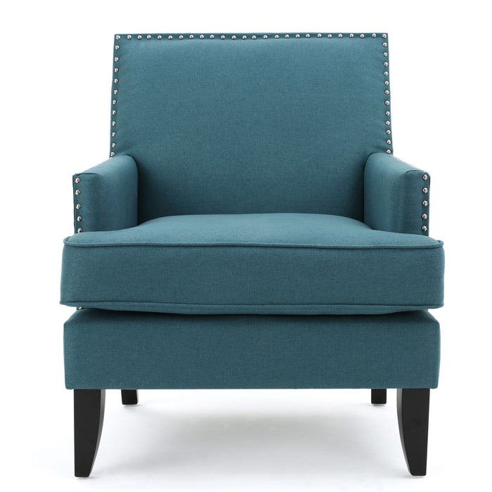 Serenada - Upholstered Fabric Club Chair With Nailhead Trim And Tapered Birch Legs