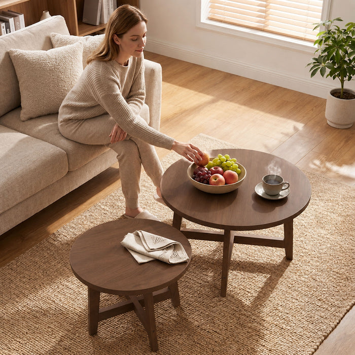 Round Nesting Stackable Tables For Living Room Home Essentials