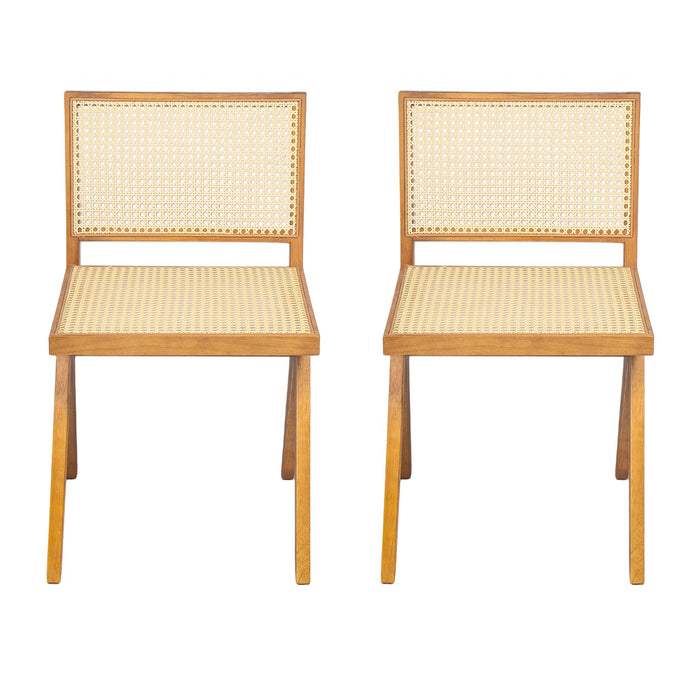Chandigarh Dining Room Chairs With Natural Rattan (Set of 2)