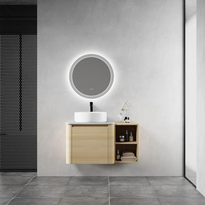 Mounted Bathroom Vanity With Art Sink, Storage Shelves, Soft Close Door Home Essentials