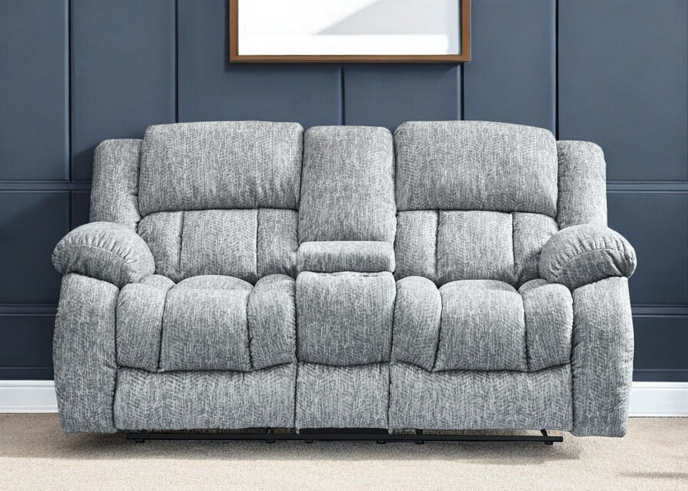 Manual Reclining Loveseat With Storage - Light Gray