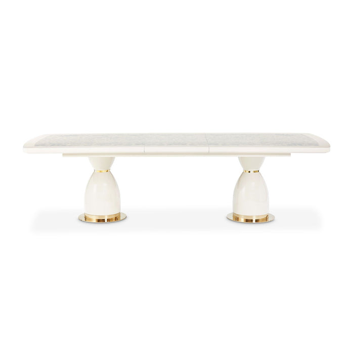 Lisbon - Double Pedestal Dining Table - Silken Matte Cream