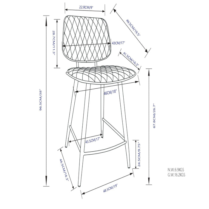 Raya - Upholstered Counter Height Stool (Set of 2) Simpli-Home