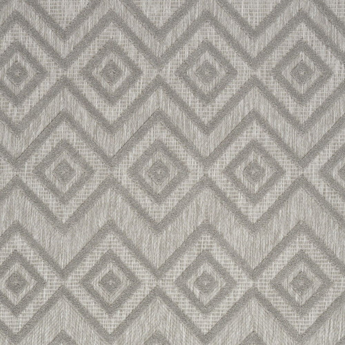 5' X 7' Argyle Indoor / Outdoor Area Rug - Silver Gray