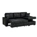 Upholstered Sectional With Pull-Out Bed And Chaise Storage Home Essentials