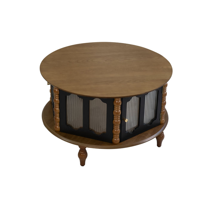 Round 3 Door Storage Coffee Table For Living Room Home Essentials