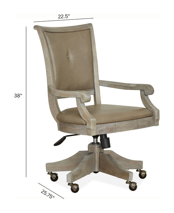 Lancaster - Fully Upholstered Swivel Chair - Dove Tail Gray Magnussen Furniture