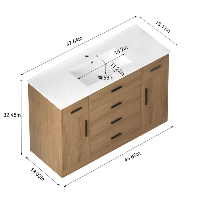 Bathroom Vanity With Abundant Storage 2 Soft Close Doors And 6 Drawers Home Essentials