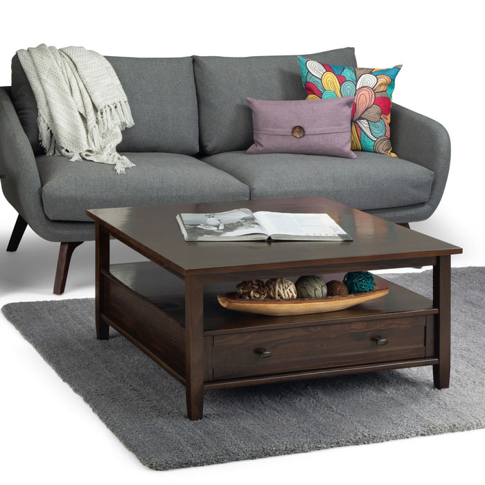 Warm Shaker - Square Coffee Table - Tobacco Brown Simpli-Home