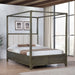Sundance - Queen Canopy Bed With Upholstered Headboard - Dark Brown Furniture Max