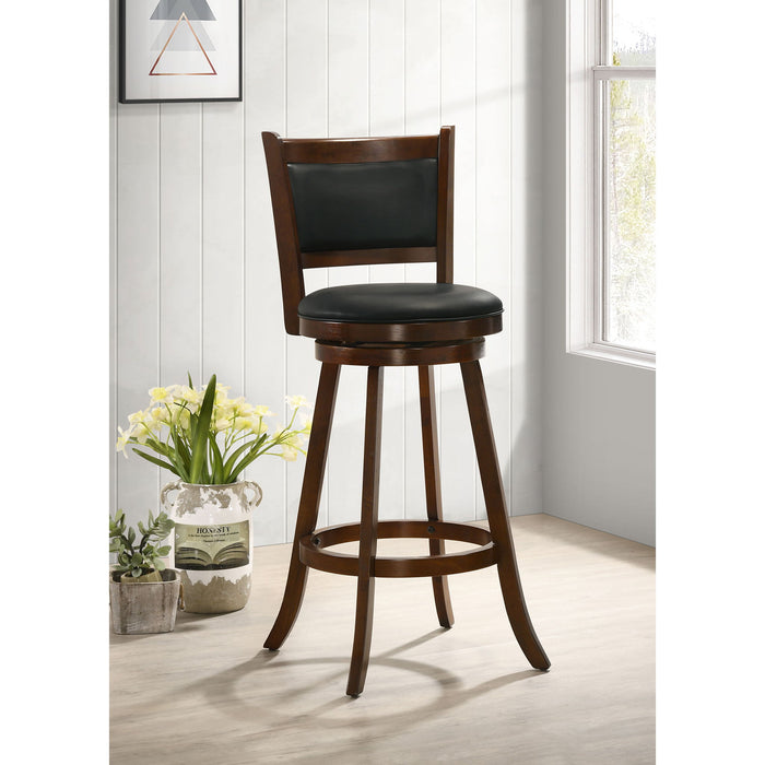 Swivel Stool With Upholstered Seat (Set of 2) - Black / Brown Furniture Max