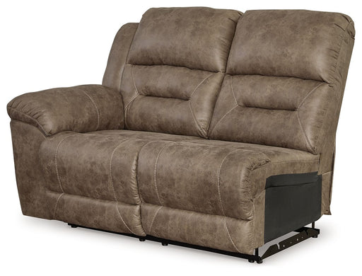 Ravenel - Laf Reclining Power Loveseat - Faux Leather - Fossil Signature Design by Ashley®