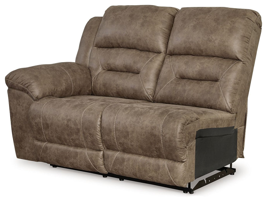 Ravenel - Laf Reclining Power Loveseat - Faux Leather - Fossil Signature Design by Ashley®