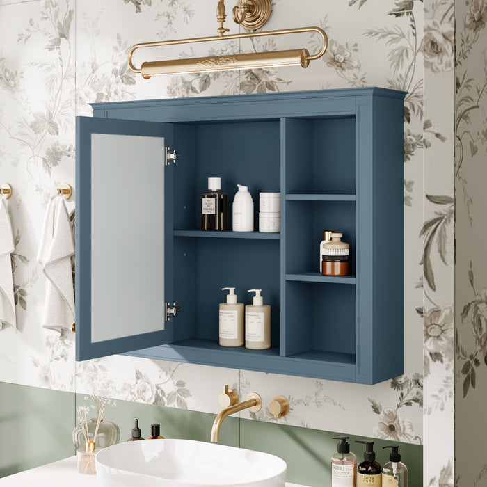 Wall Mounted Medicine Cabinet With Mirror, Storage Cabinet Featuring 6 Open Shelves And Adjustable Interior Hearth and Haven
