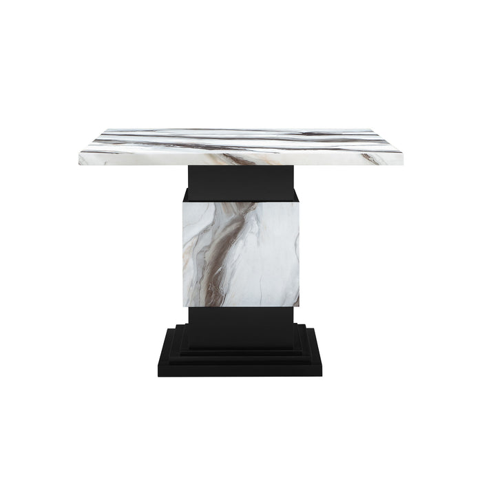 Sammi - Bar Table With And Pedestal Base - Black / White Print Global Furniture USA