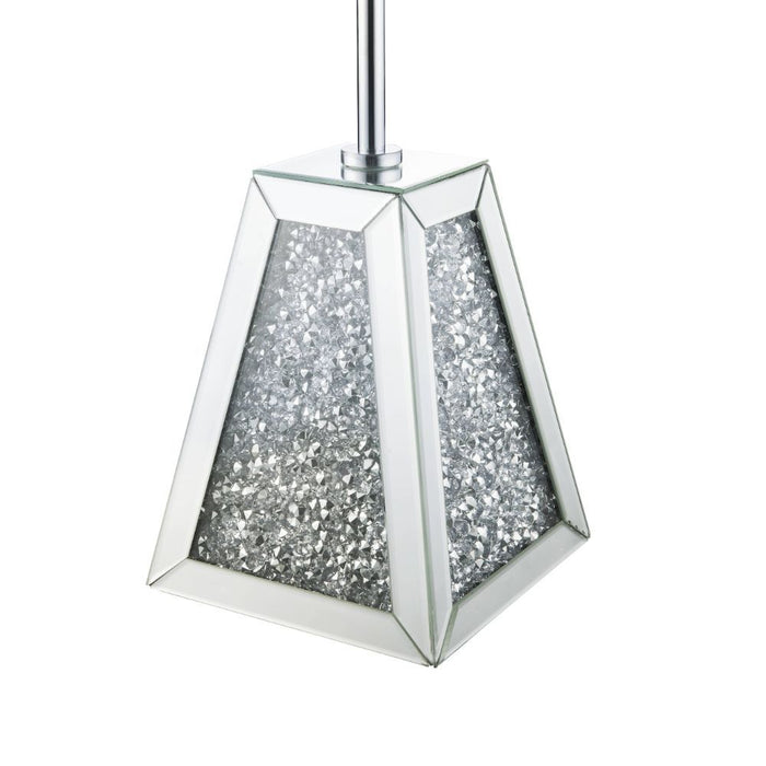 Noralie - 20" Accent Table - Mirrored & Faux Diamonds