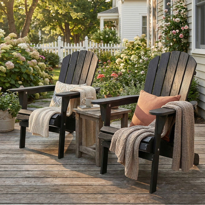 Folding Adirondack Lounge Chair With Embossed Grain Texture Home Essentials