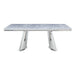 Destry - Dining Table With Engineering Stone Top & Pedestal Base - Engineering Stone Top & Mirrored Silver ACME