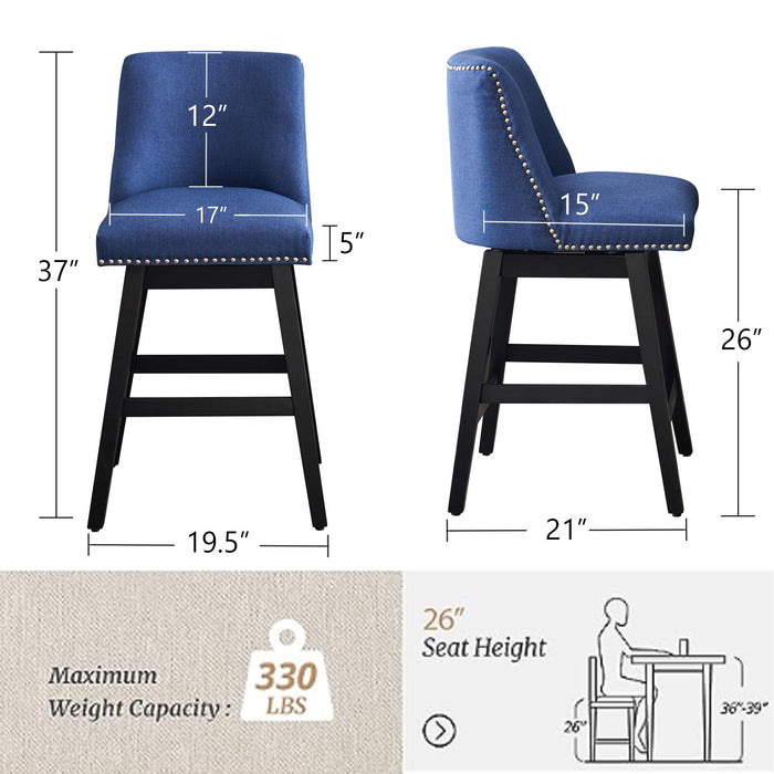Upholstered Swivel Bar Stool Home Essentials