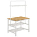 Cowichan - Kitchen Island Counter Table With Pot Rack - White Furniture Max