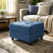 Ottoman, Compact Footrest For Living Room - Navy Blue Noble House