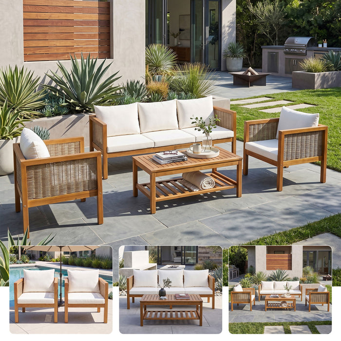 Patio Set Outdoor With Coffee Table And Cushions Hearth and Haven